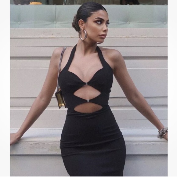 zara cut out buckled halter dress NWT Zara Cut-Out Buckle Halter Dress
